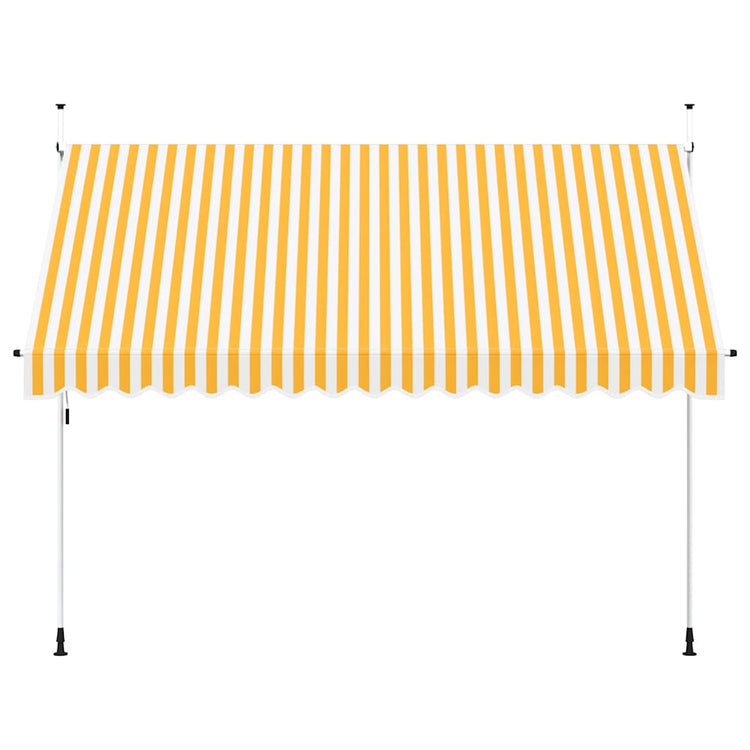 Vidaxl luifel handmatig uittrekbaar 350 cm oranje en witte strepen
