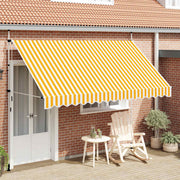 Vidaxl luifel handmatig uittrekbaar 350 cm oranje en witte strepen - afbeelding 1