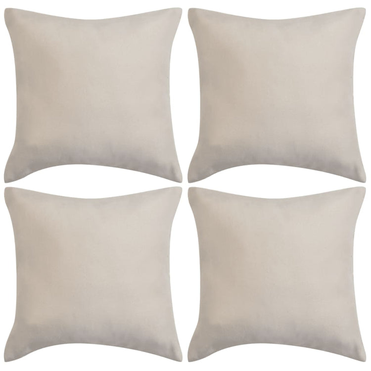 VidaXL Kussenhoezen 4 stuks beige imitatie suède 40x40 cm polyester