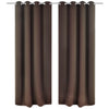 Vidaxl gordijnen met metalen ringen verduisterend 135x175 bruin 2 st