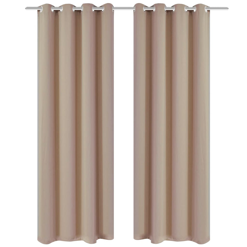 Vidaxl gordijnen met metalen ringen verduisterend 135x175 crème 2 st