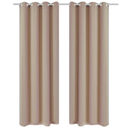 Vidaxl gordijn met metalen ringen verduisterend 270x245 crème - afbeelding 2