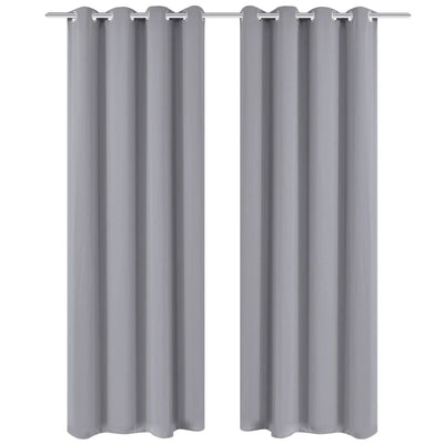 Vidaxl gordijn met metalen ringen verduisterend 270x245 grijs
