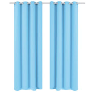 Vidaxl gordijnen met metalen ringen verduisterend 135x175 turquoise 2 st - afbeelding 1