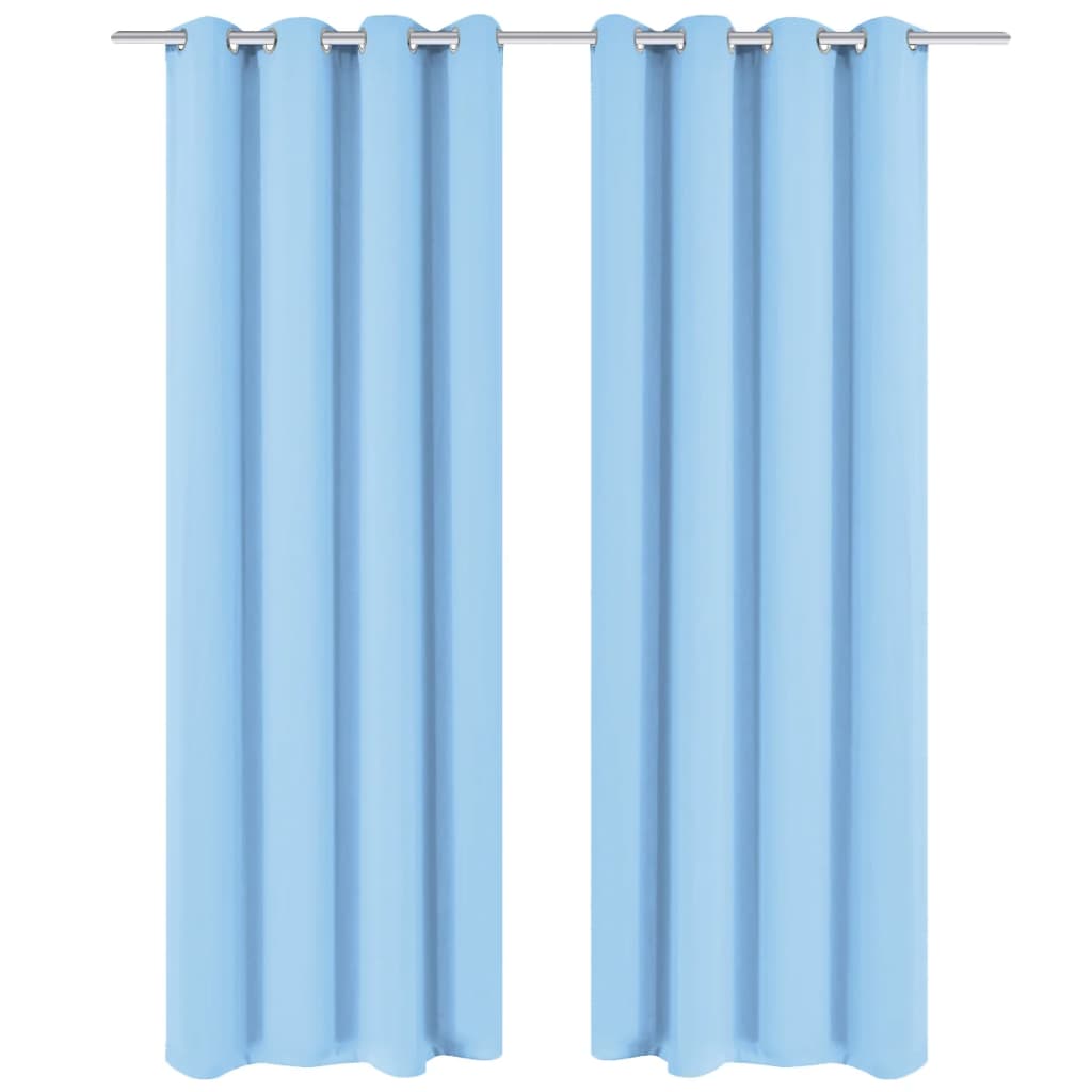 Vidaxl gordijnen met metalen ringen verduisterend 135x175 turquoise 2 st