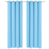 Vidaxl gordijnen met metalen ringen verduisterend 135x245 turquoise 2 st