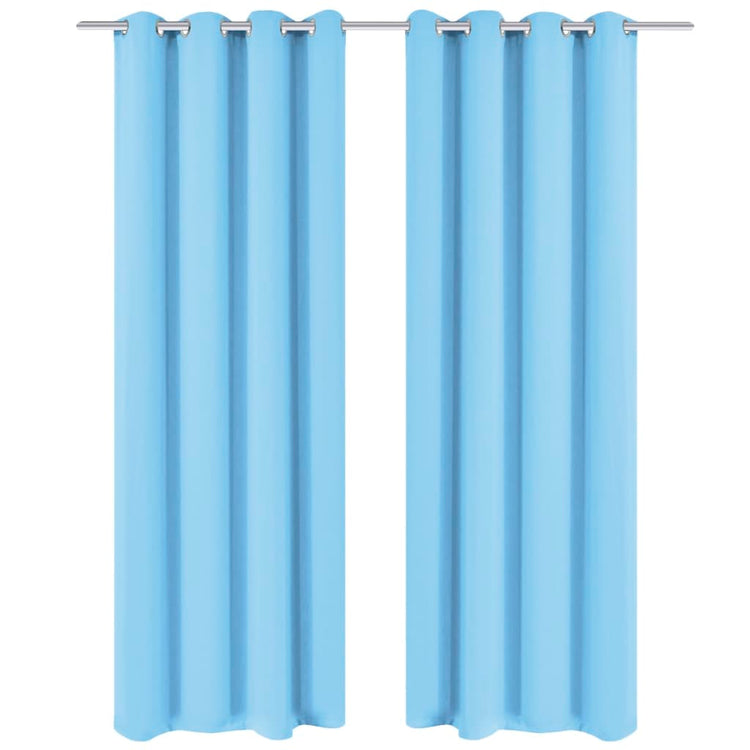 Vidaxl gordijnen met metalen ringen verduisterend 135x245 turquoise 2 st