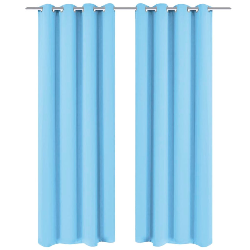 Vidaxl gordijnen met metalen ringen verduisterend 135x245 turquoise 2 st