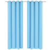 Vidaxl gordijn met metalen ringen verduisterend 270x245 turquoise