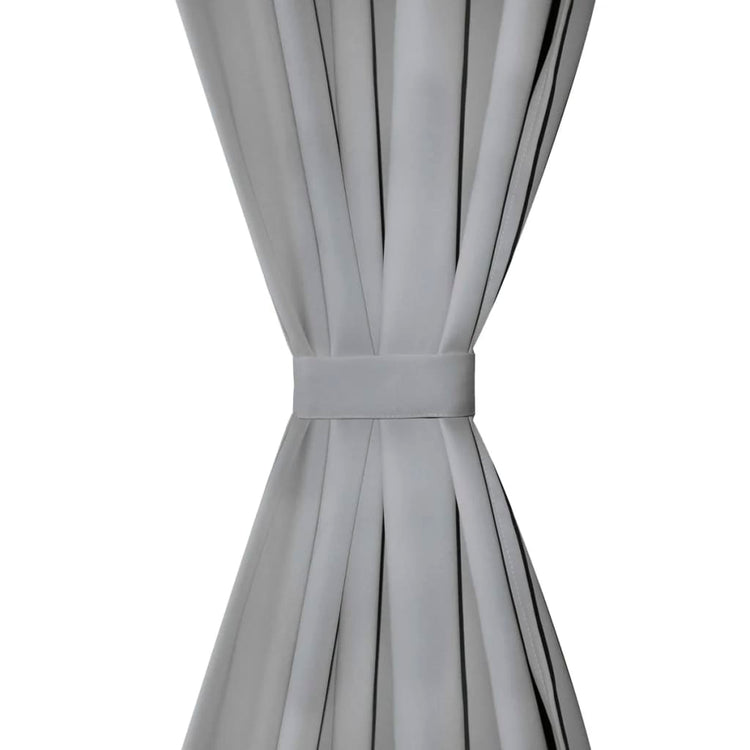 Vidaxl micro-satijnen gordijnen met lussen 140x225 cm grijs 2 st
