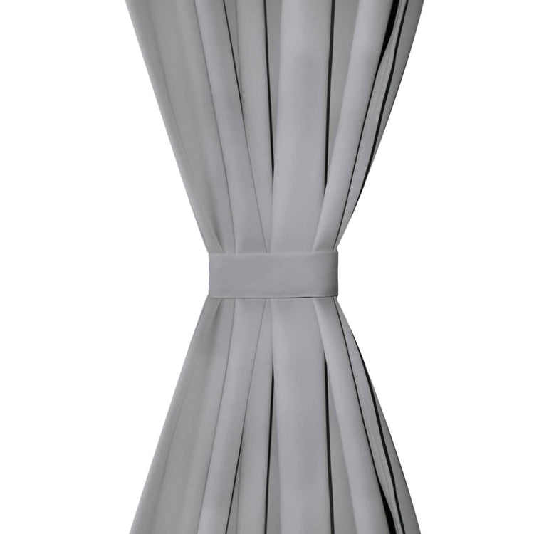 Vidaxl micro-satijnen gordijnen met lussen 140x245 cm grijs 2 st
