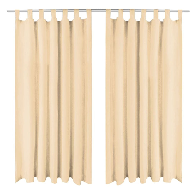 Vidaxl micro-satijnen gordijnen met lussen 140x175 cm beige 2 st