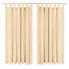 Vidaxl micro-satijnen gordijnen met lussen 140x175 cm beige 2 st