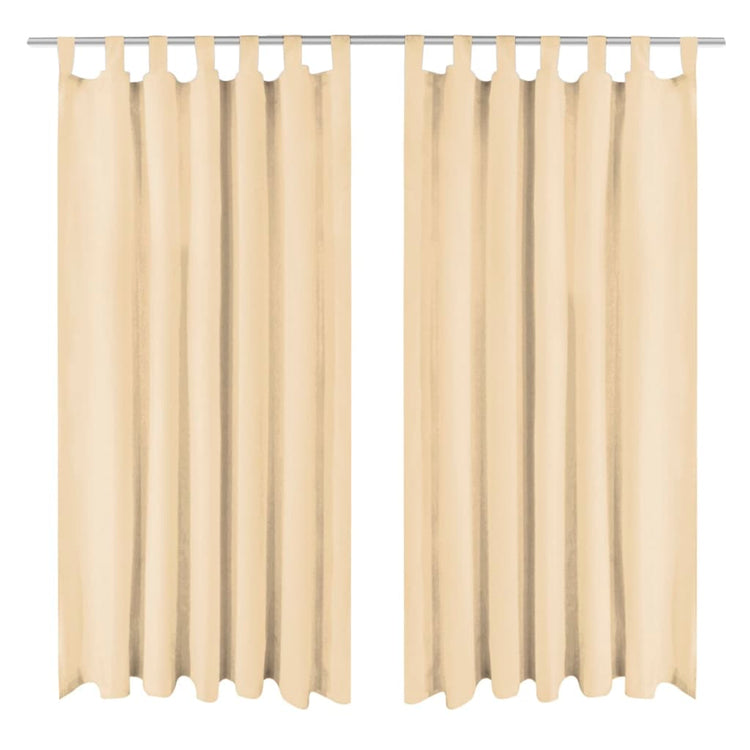 Vidaxl micro-satijnen gordijnen met lussen 140x225 cm beige 2 st