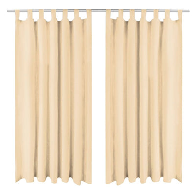 Vidaxl micro-satijnen gordijnen met lussen 140x225 cm beige 2 st
