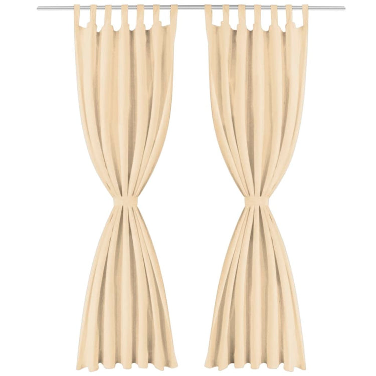 Vidaxl micro-satijnen gordijnen met lussen 140x245 cm beige 2 st