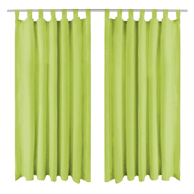 Vidaxl micro-satijnen gordijnen met lussen 140x175 cm groen 2 st