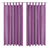 Vidaxl micro-satijnen gordijnen met lussen 140x175 cm lila 2 st - afbeelding 1