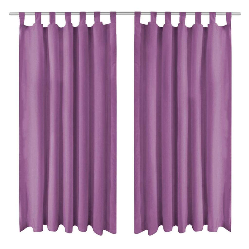 Vidaxl micro-satijnen gordijnen met lussen 140x175 cm lila 2 st