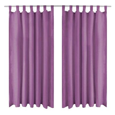 Vidaxl micro-satijnen gordijnen met lussen 140x175 cm lila 2 st