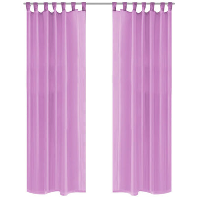VidaXL Gordijnen voile 140x245 cm lila 2 st