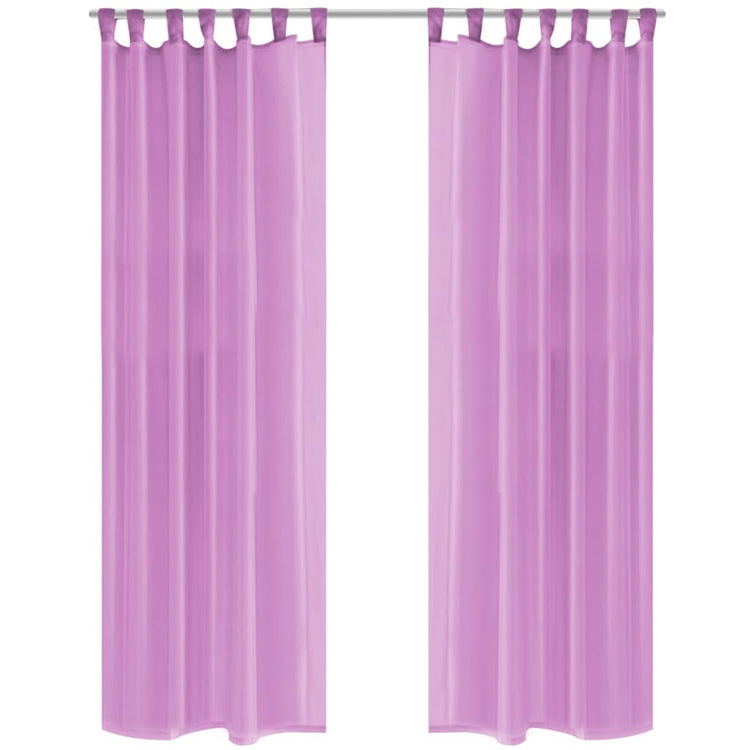 VidaXL Gordijnen voile 140x245 cm lila 2 st
