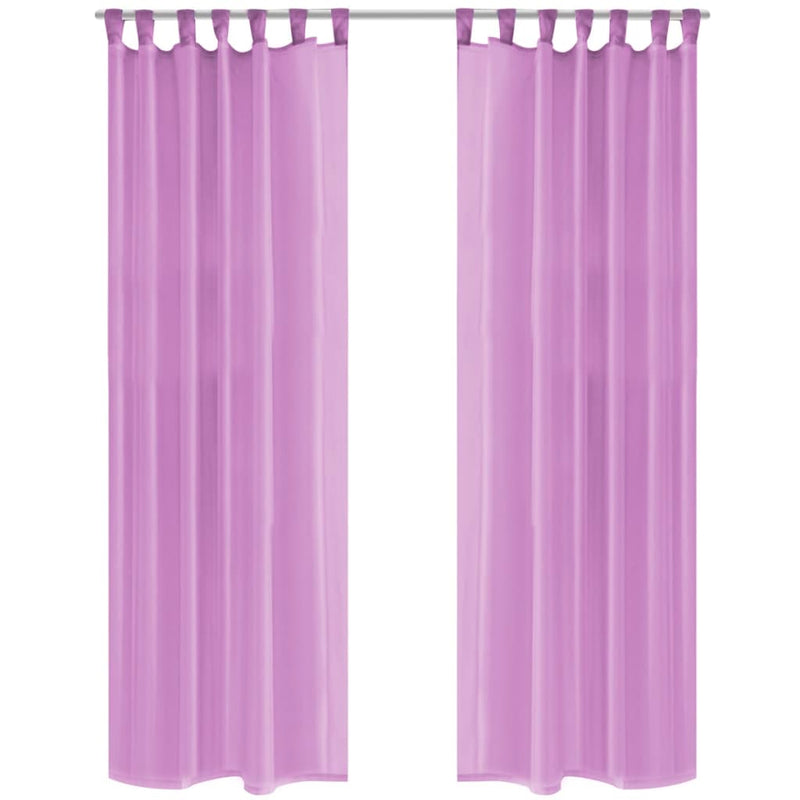 VidaXL Gordijnen voile 140x245 cm lila 2 st