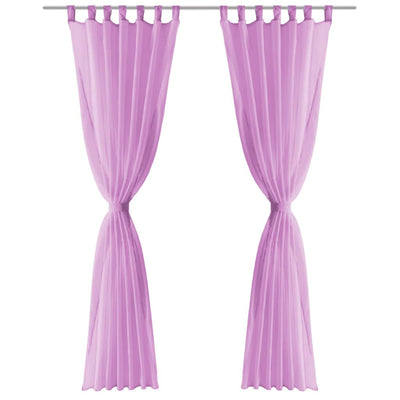 VidaXL Gordijnen voile 140x245 cm lila 2 st