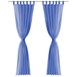 Vidaxl gordijnen voile 140x175 cm koningsblauw - afbeelding 3