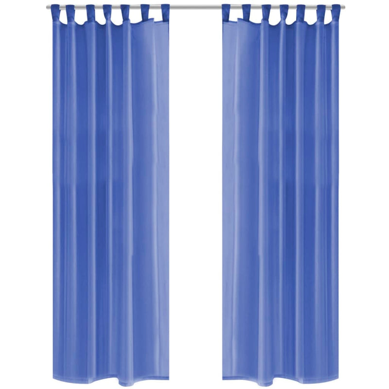 Vidaxl gordijnen voile 140x225 cm koningsblauw 2 st
