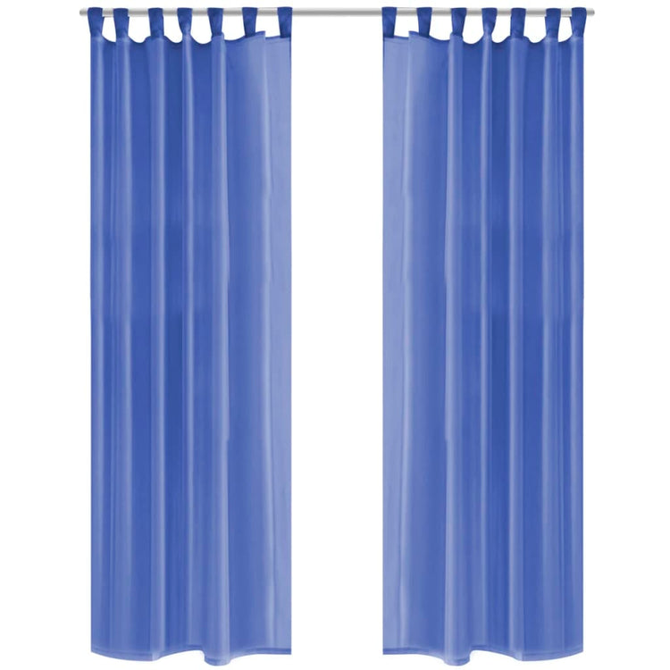 Vidaxl gordijnen voile 140x245 cm koningsblauw 2 st