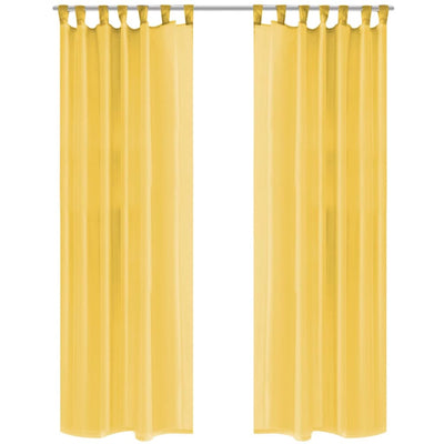 Vidaxl gordijnen voile 140x175 cm geel 2 st