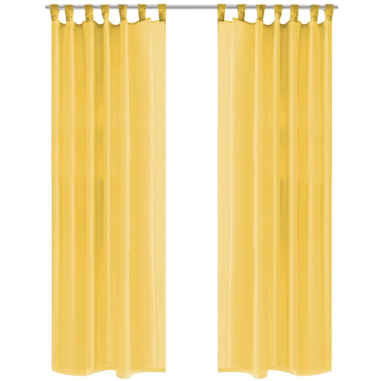 Vidaxl gordijnen voile 140x245 cm geel 2 st
