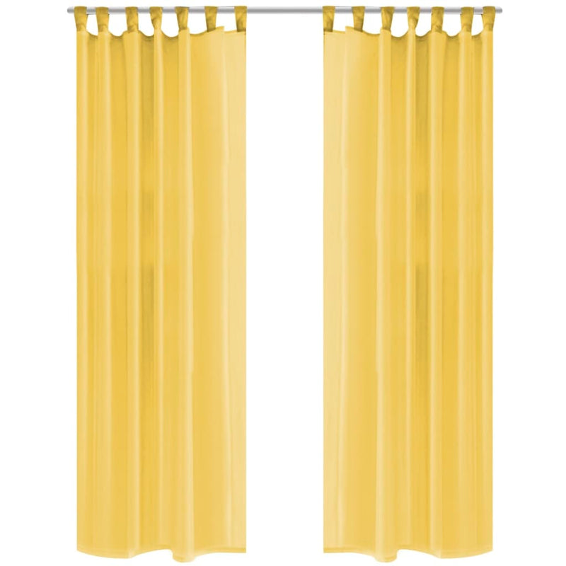 Vidaxl gordijnen voile 140x245 cm geel 2 st