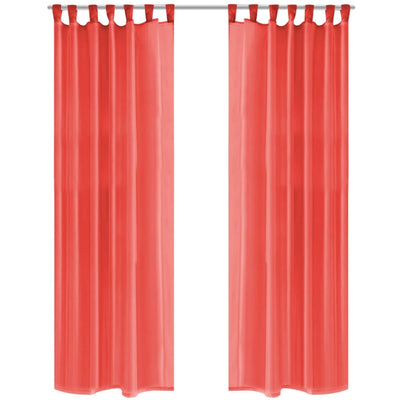 VidaXL Gordijnen voile 140x225 cm rood 2 st