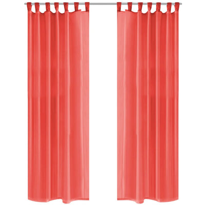 Vidaxl gordijnen voile 140x225 cm rood 2 st
