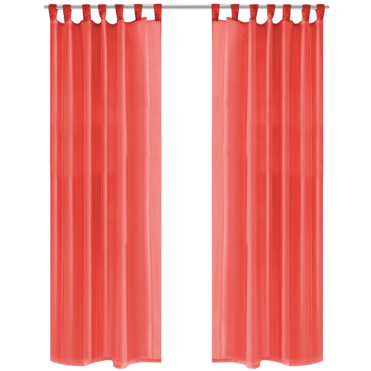 Vidaxl gordijnen voile 140x225 cm rood 2 st
