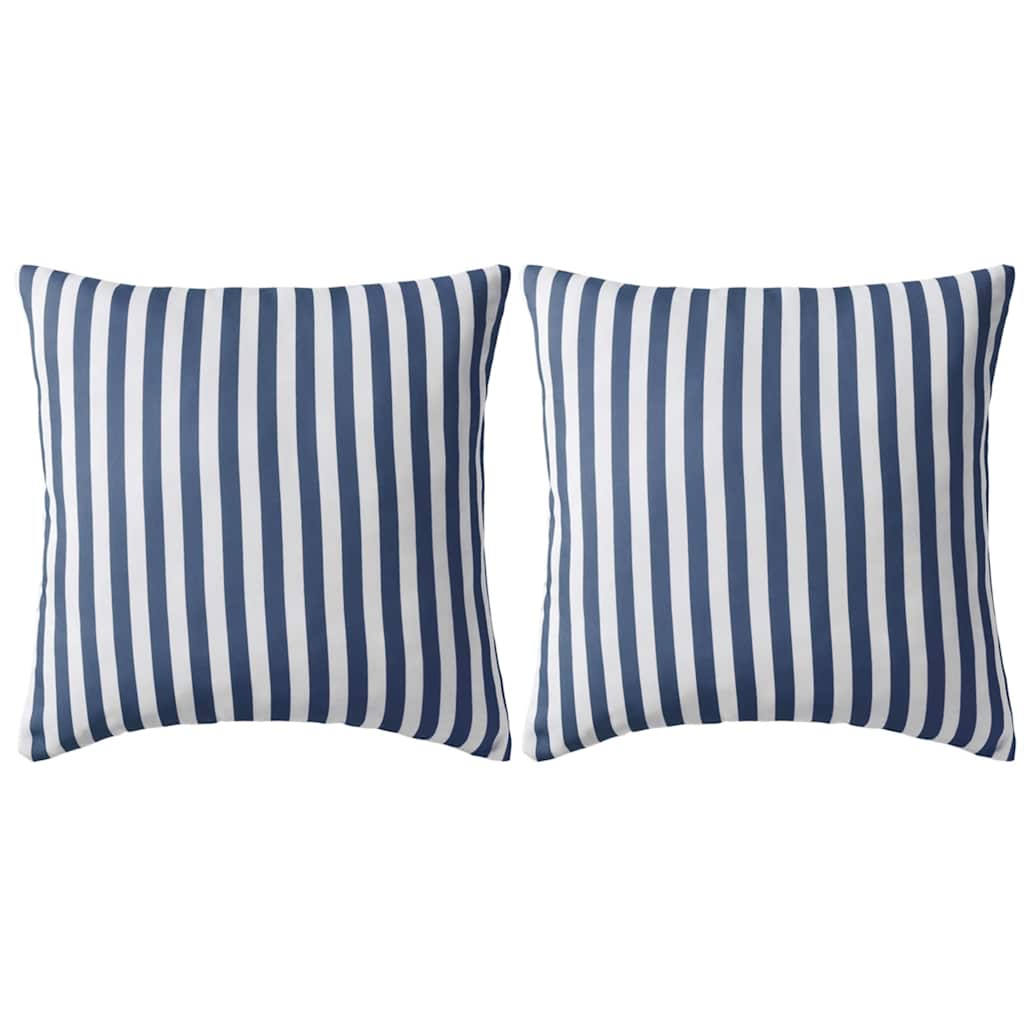 Vidaxl buitenkussens 45x45 cm gestreept marineblauw 2 st