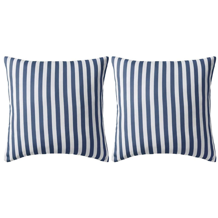 Vidaxl buitenkussens 45x45 cm gestreept marineblauw 2 st