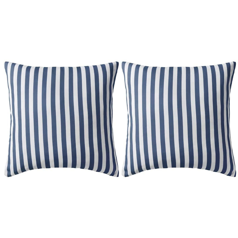 Vidaxl buitenkussens 45x45 cm gestreept marineblauw 2 st