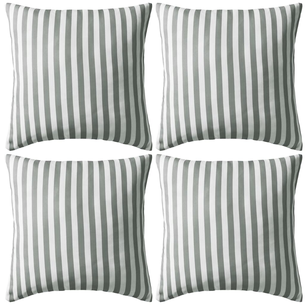 Vidaxl buitenkussens 45x45 cm gestreept grijs 4 st