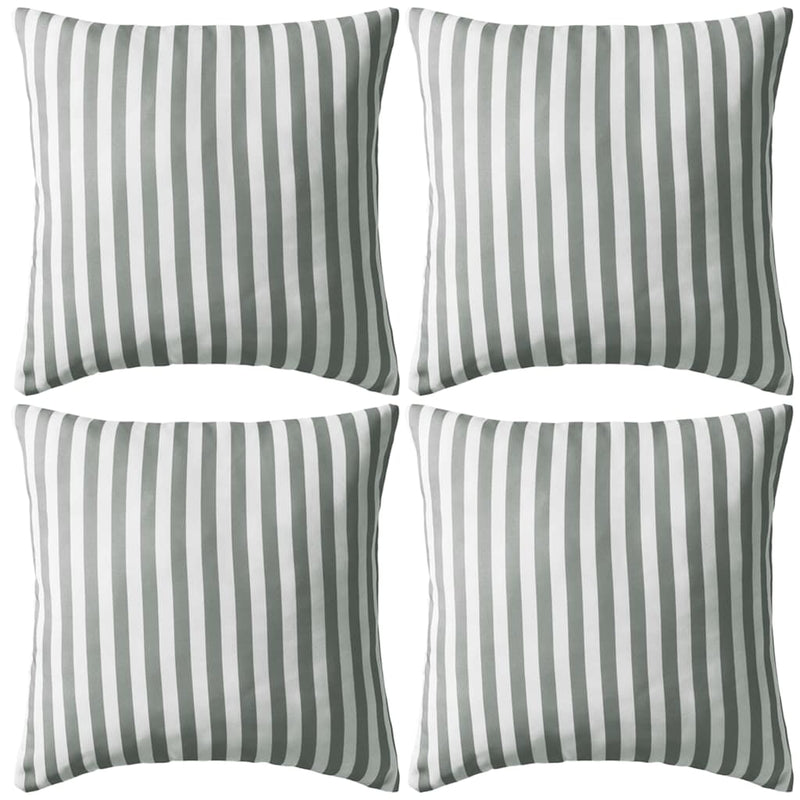 Vidaxl buitenkussens 45x45 cm gestreept grijs 4 st