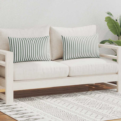 Vidaxl buitenkussens 60x40 cm gestreept grijs 2 st