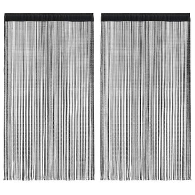 Vidaxl draadgordijnen 2 st 140x250 cm zwart