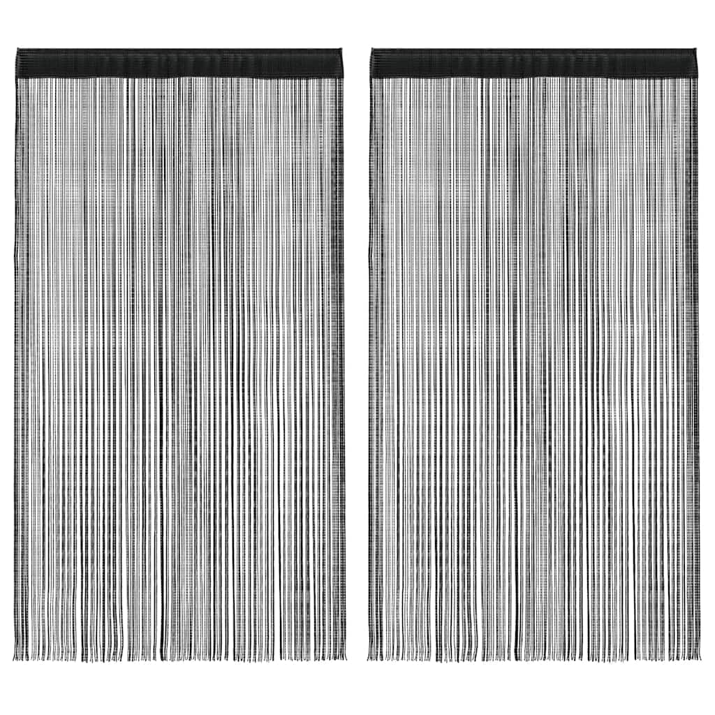 Vidaxl draadgordijnen 2 st 140x250 cm zwart