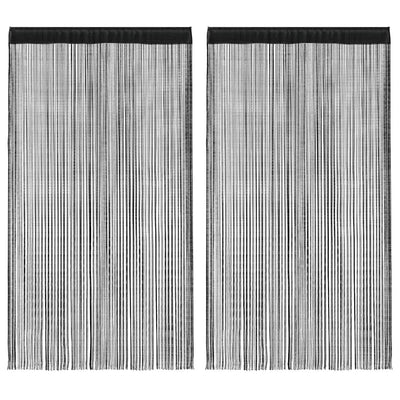Vidaxl draadgordijnen 2 st 140x250 cm zwart