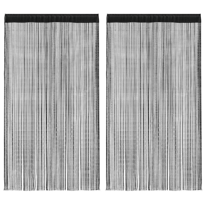 Vidaxl draadgordijnen 2 st 140x250 cm zwart