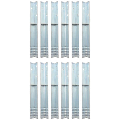 Vidaxl grondanker l-vormig 5x5x50 cm gegalvaniseerd staal 12 st