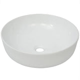 Vidaxl wastafel rond wit 41,5x13,5 cm keramiek - afbeelding 2