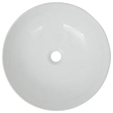 Vidaxl wastafel rond wit 41,5x13,5 cm keramiek - afbeelding 3